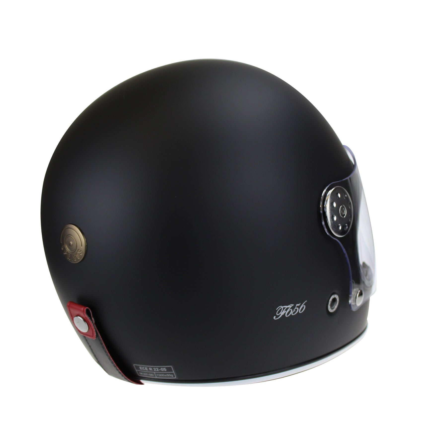 VPR.303 F656 FIBERGLASS FULL FACE RETRO HELMET - MATT BLACK