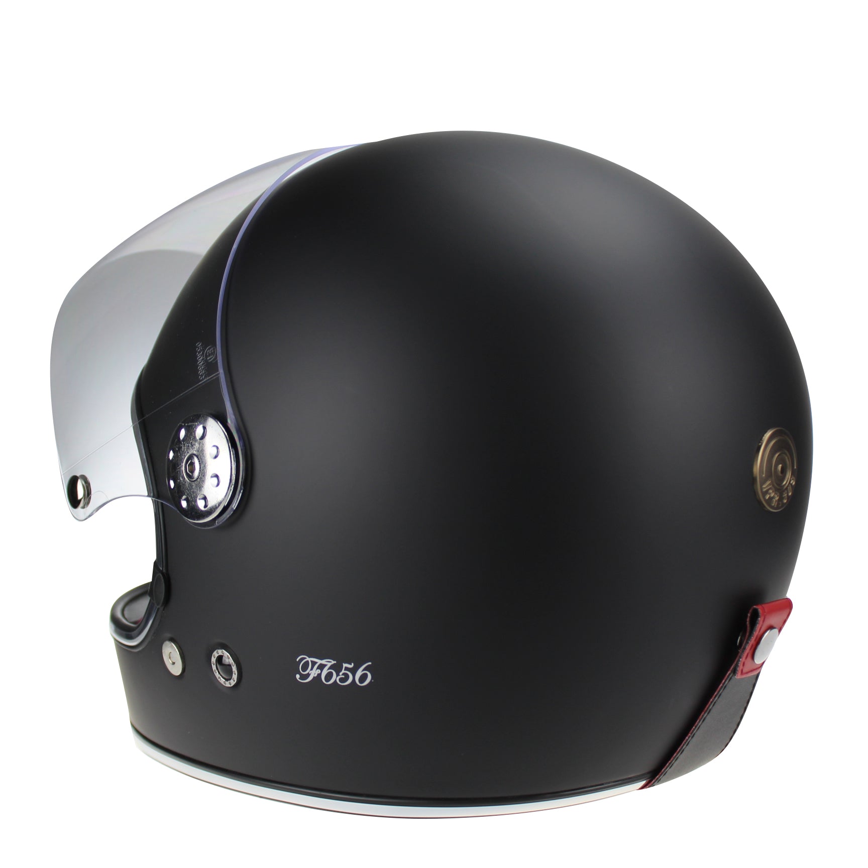 VPR.303 F656 FIBERGLASS FULL FACE RETRO HELMET - MATT BLACK