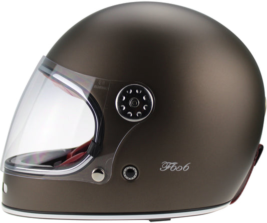 VPR.303 F656 FIBERGLASS FULL FACE RETRO HELMET - RUST CLASSIC