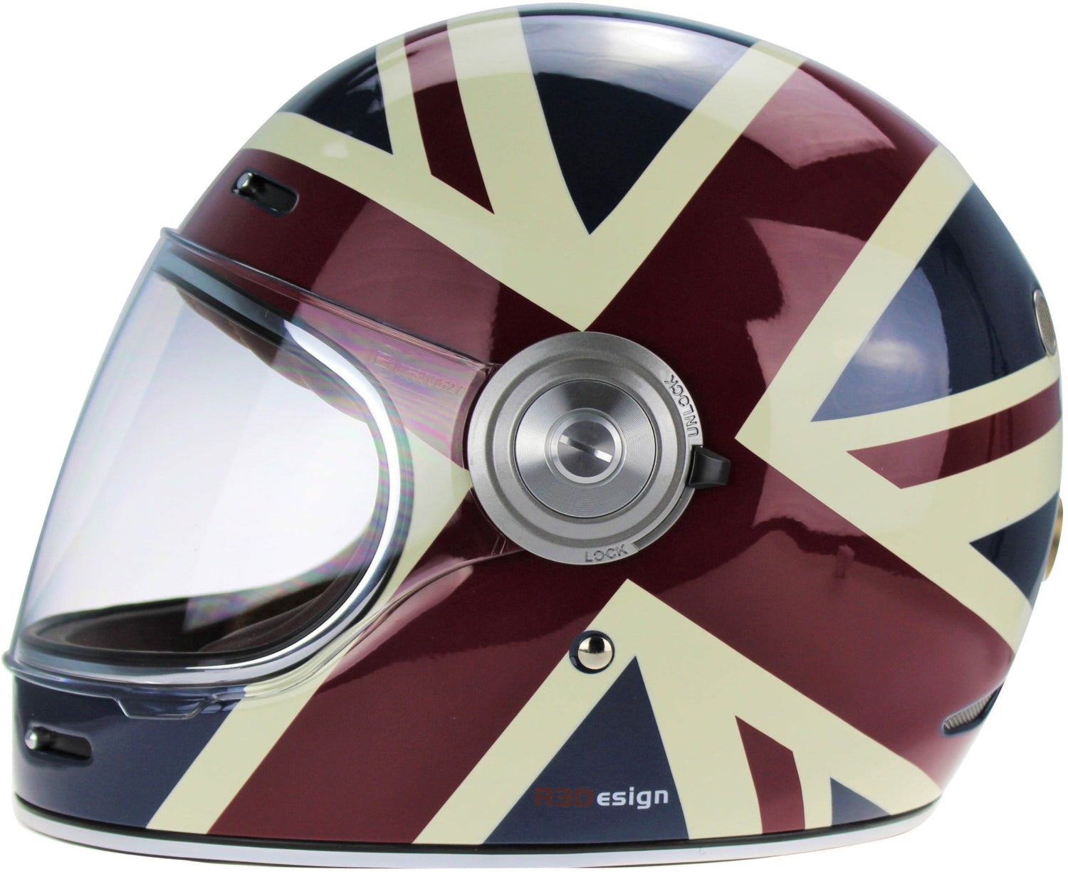 VPR.303 F659 FIBERGLASS FULL FACE RETRO HELMET - UNION JACK