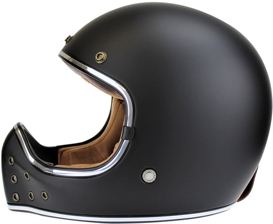 Vintage Classic Fibreglass Helmet F701MX Matt Black