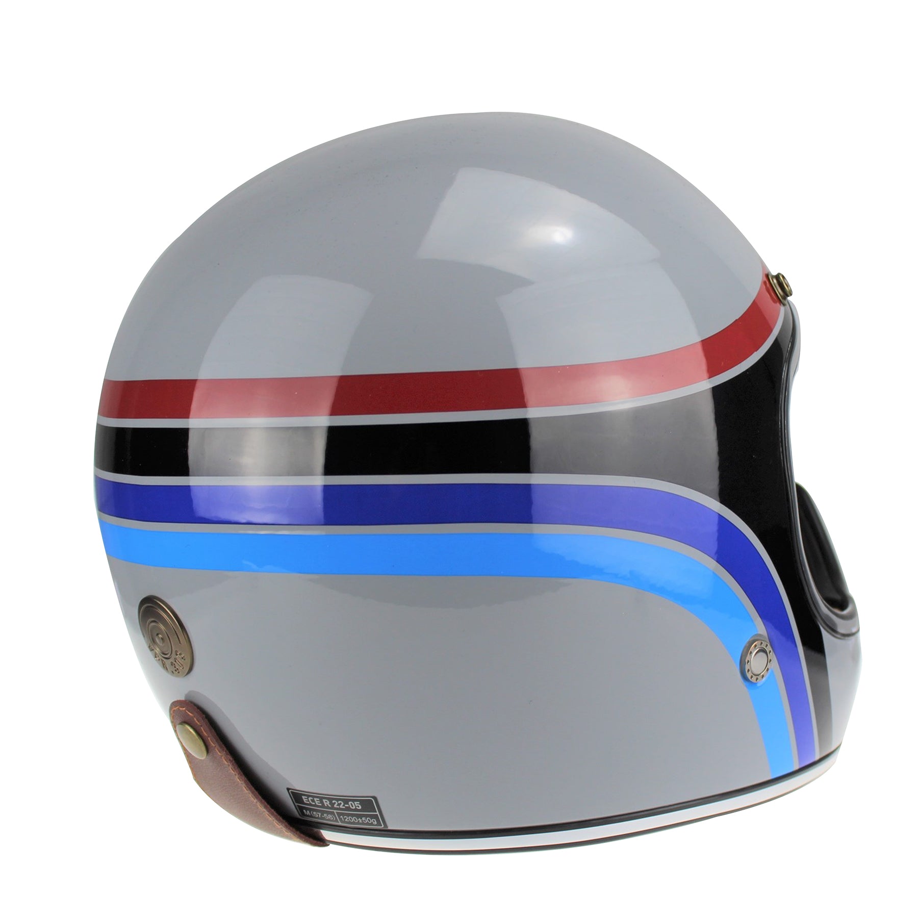 VPR.303 F701MX Fiberglass Vintage Retro Helmet -Stripe