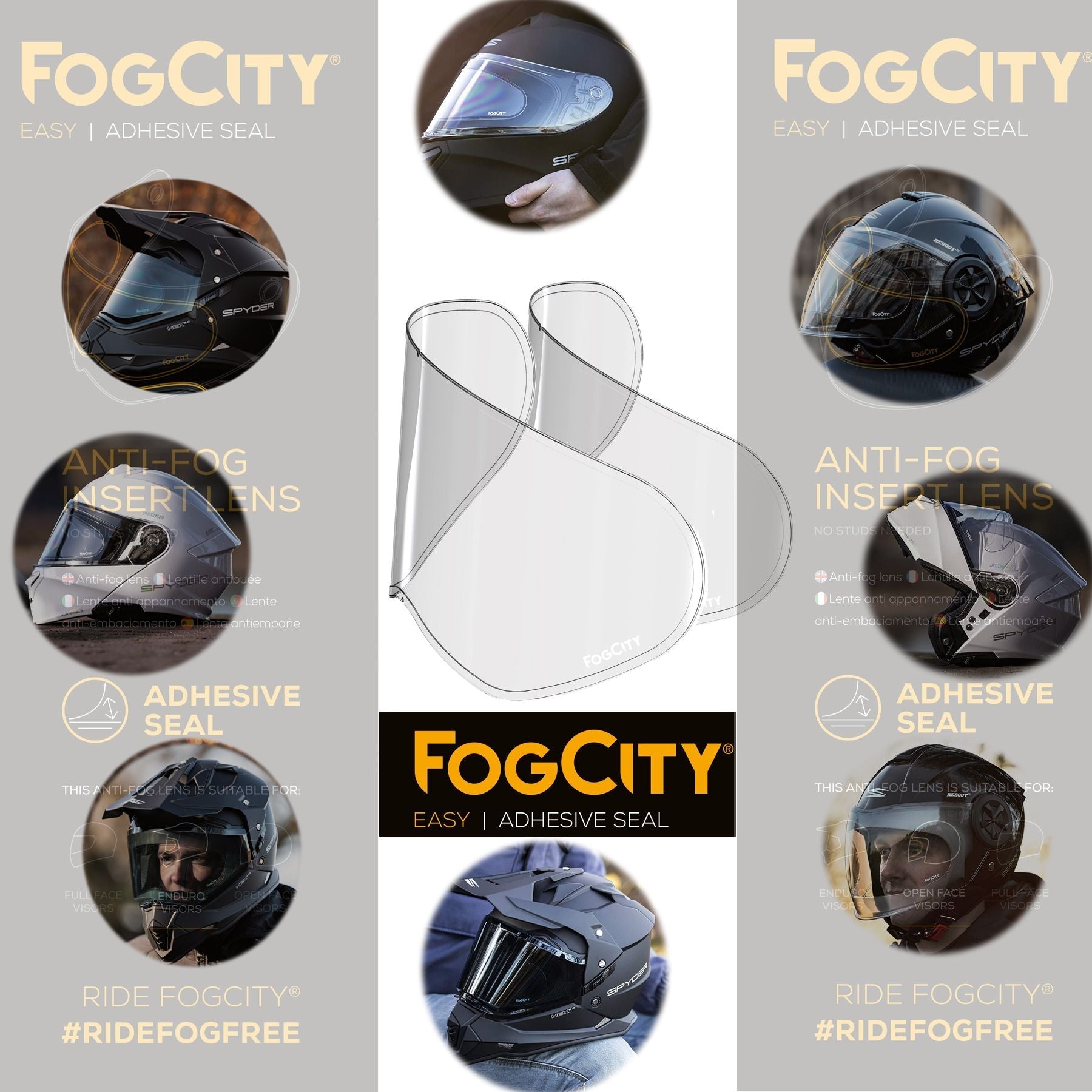 Fogcity AnitFog Visor for Helmets Riderwear