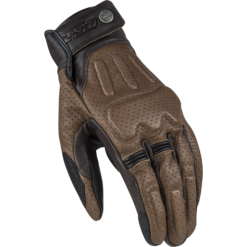 LS2 RUST MAN LEATHER GLOVES - BROWN