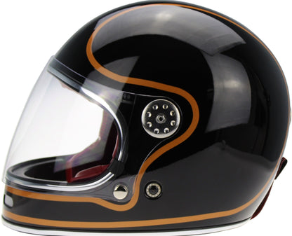 VPR.303 F656 FIBERGLASS FULL FACE RETRO HELMET - BLACK COPPER