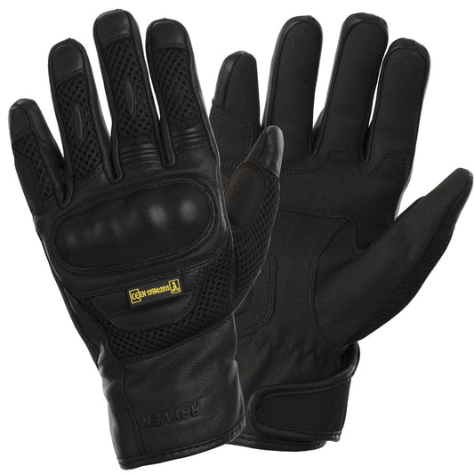 RAYVEN BLOCK ISLAND CE LEATHER GLOVES BLO00 - BLACK