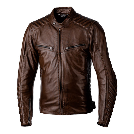 ROADSTER 3 CE MENS LEATHER JACKET - BROWN
