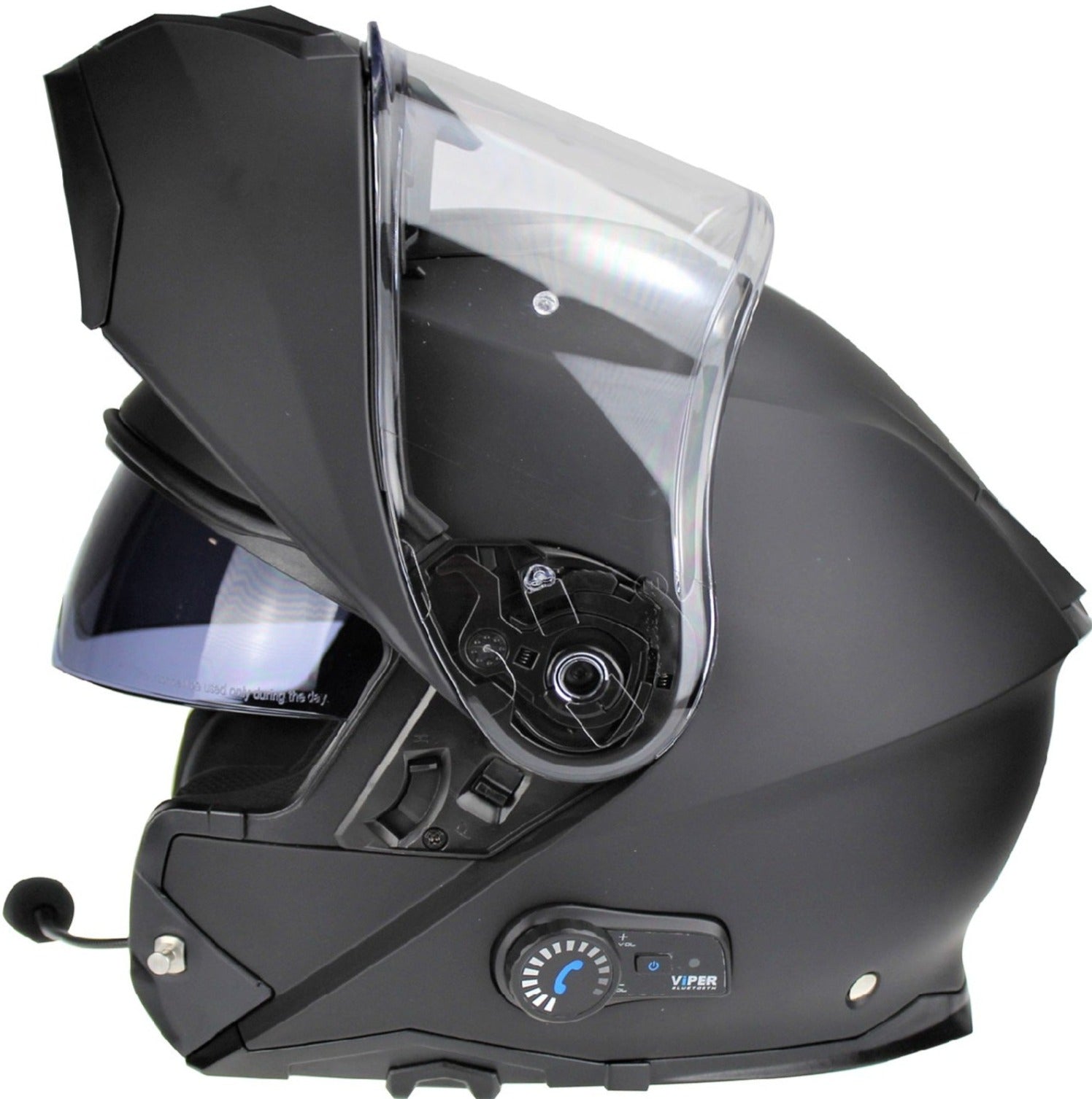 VIPER V191 FLIP-FRONT BLUETOOTH HELMET-MATT BLACK