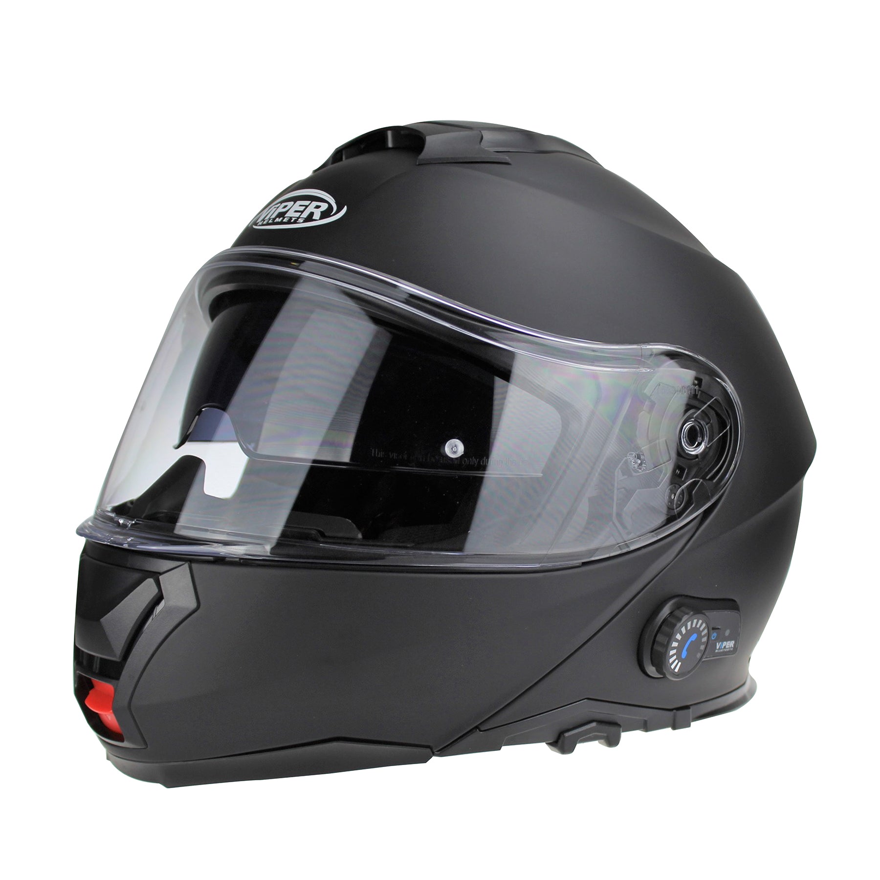 VIPER V191 FLIP-FRONT BLUETOOTH HELMET-MATT BLACK