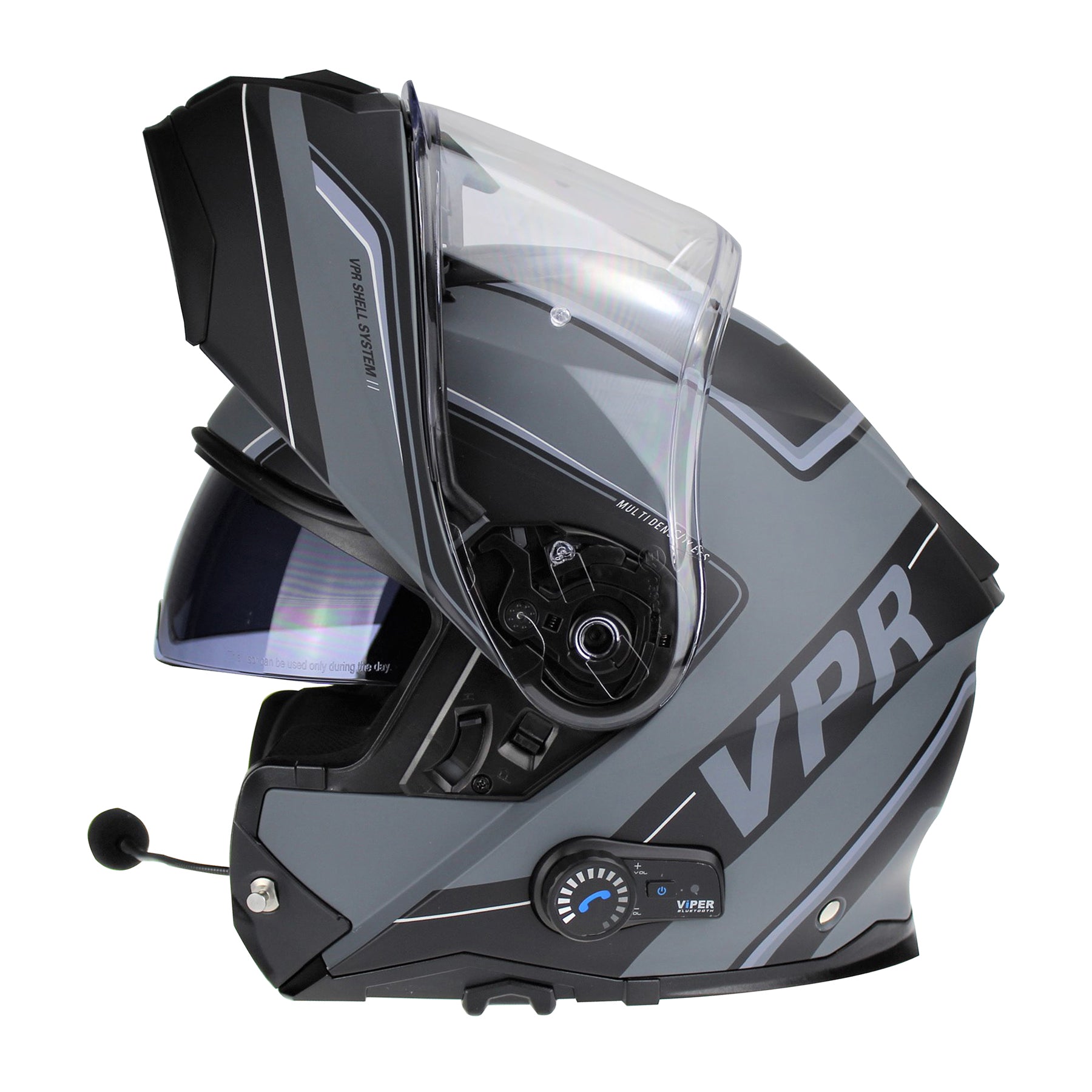 VIPER V191 FLIP-FRONT BLUETOOTH HELMET-RAZE GREY