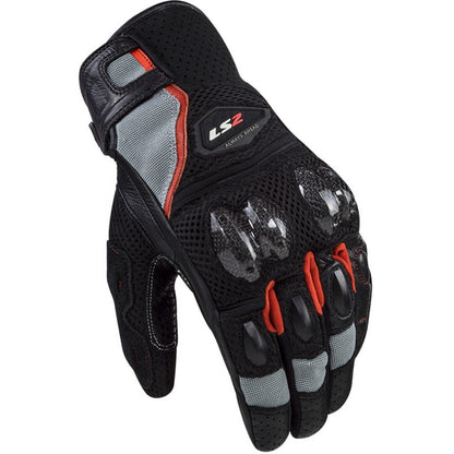 LS2 SPARK 2 AIR MAN GLOVES - BLACK GREY RED