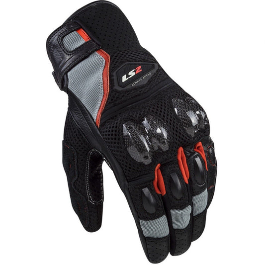 LS2 SPARK 2 AIR MAN GLOVES - BLACK GREY RED
