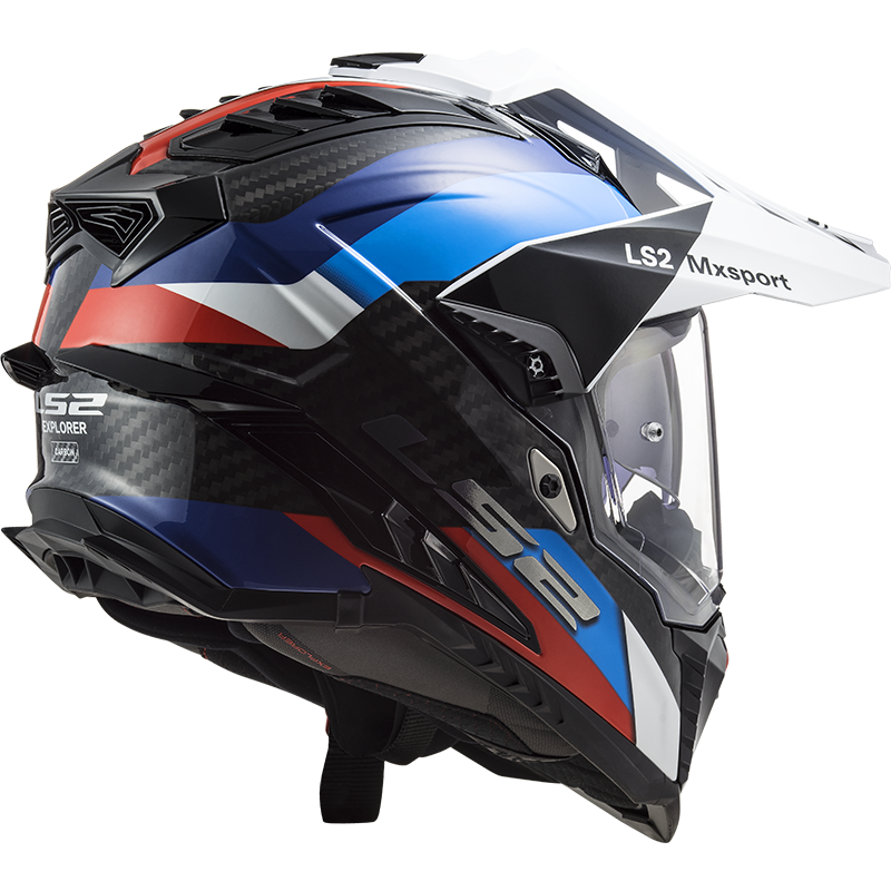 Riderwear | LS2 MX701 EXPLORER CARBON Helmet - FRONTIER Black Blue