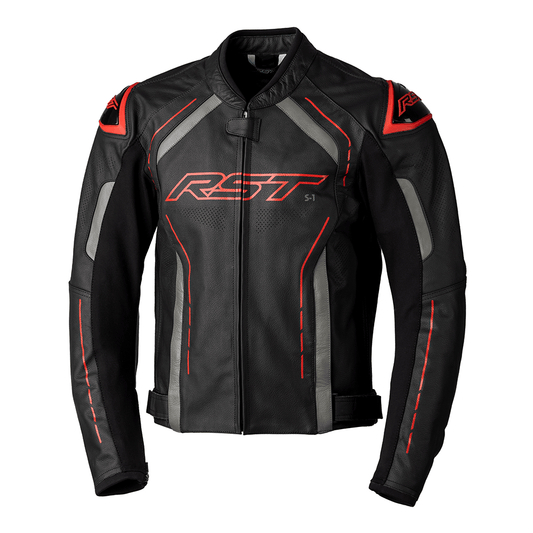 S1 CE MENS LEATHER JACKET - RED