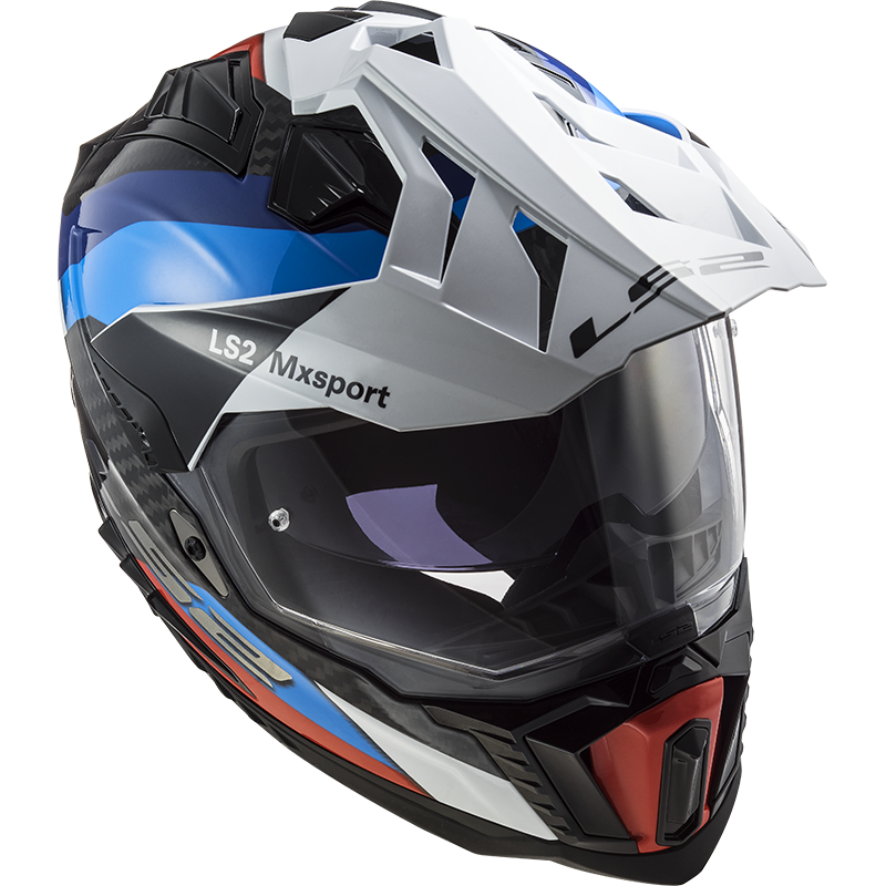 Riderwear | LS2 MX701 EXPLORER CARBON Helmet - FRONTIER Black Blue