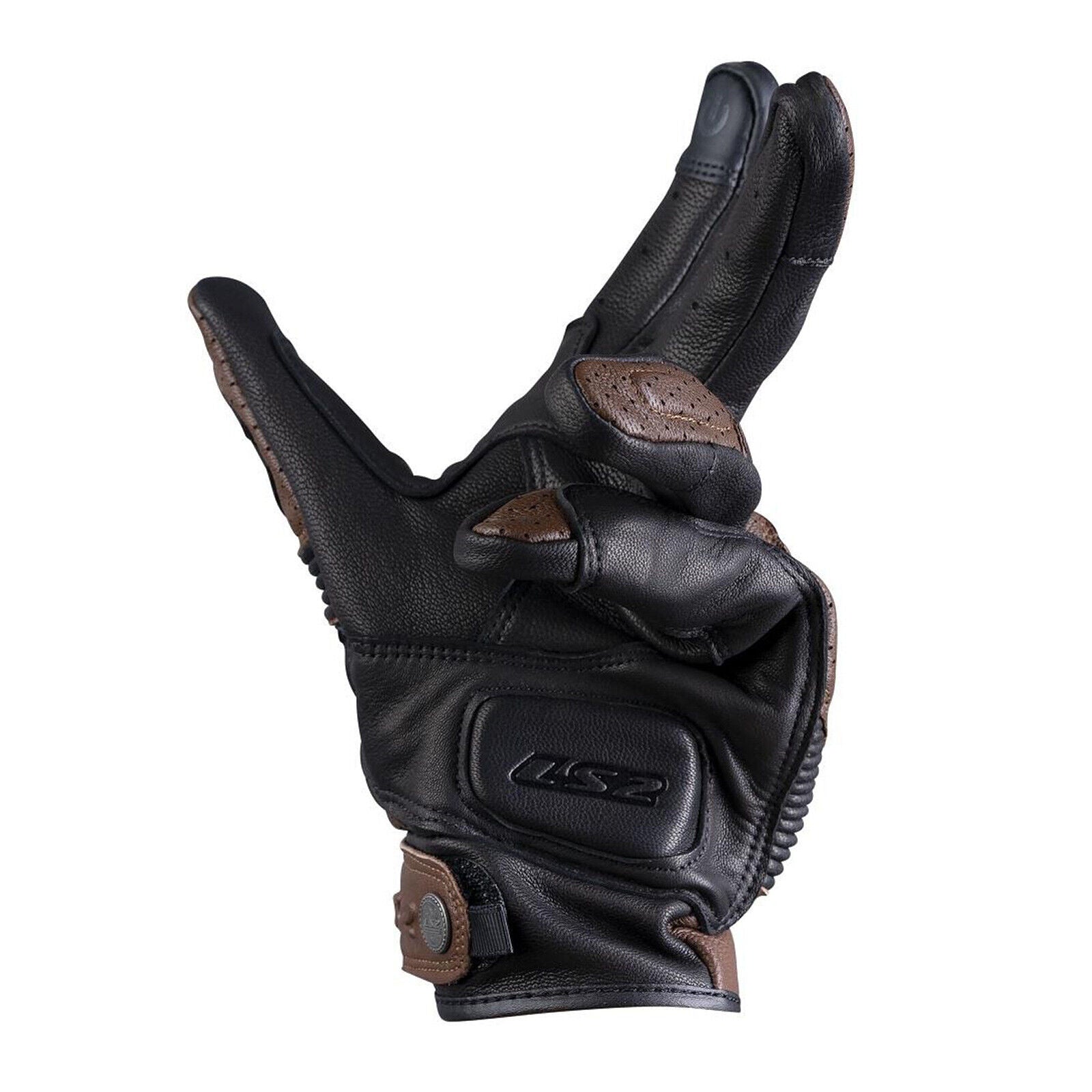 LS2 DUSTER MAN LEATHER GLOVES - BROWN