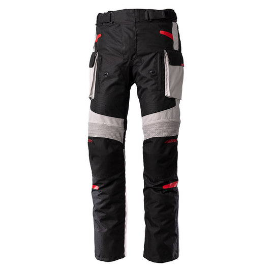 ENDURANCE CE MENS TEXTILE JEANS  - BLACK / SILVER / RED