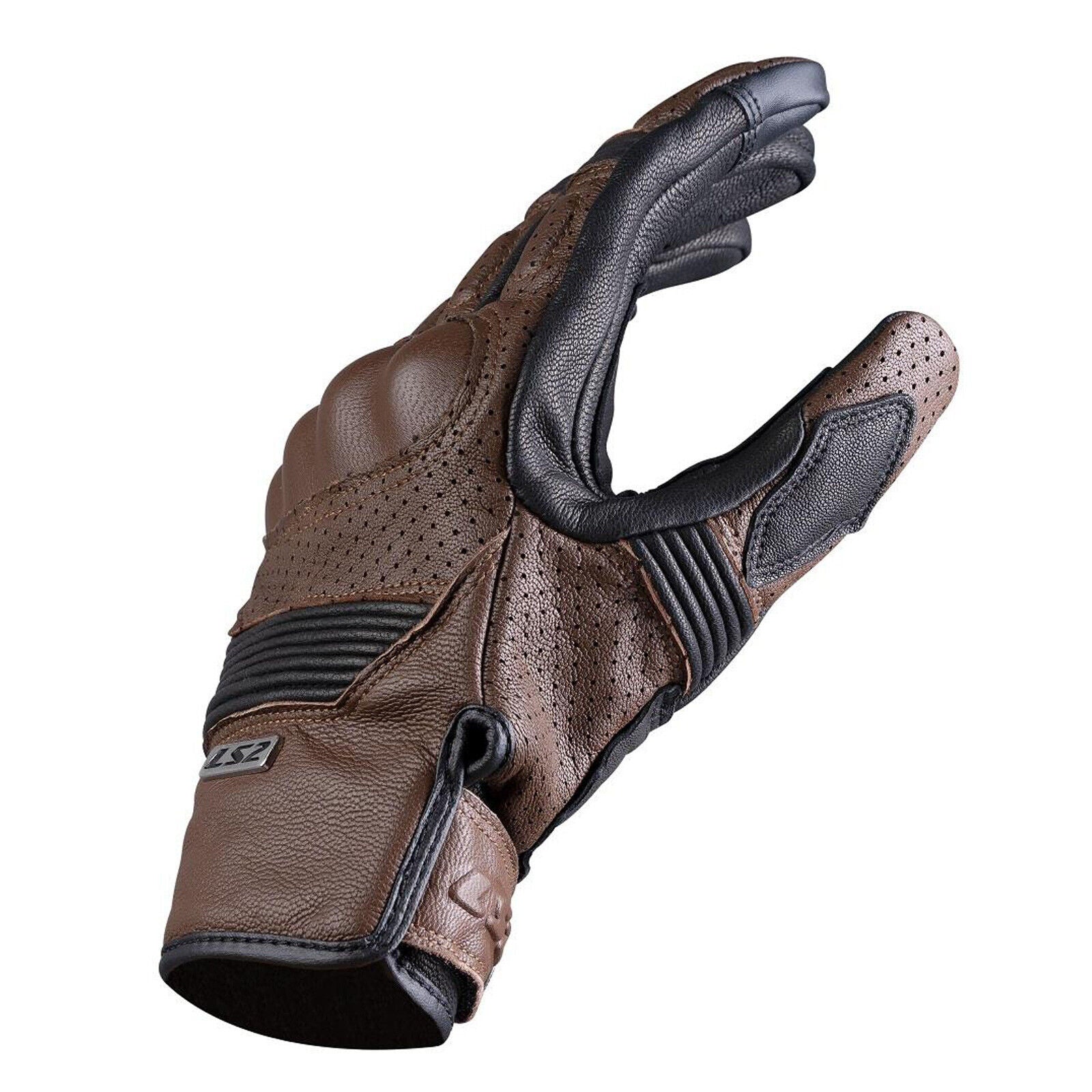 LS2 DUSTER MAN LEATHER GLOVES - BROWN