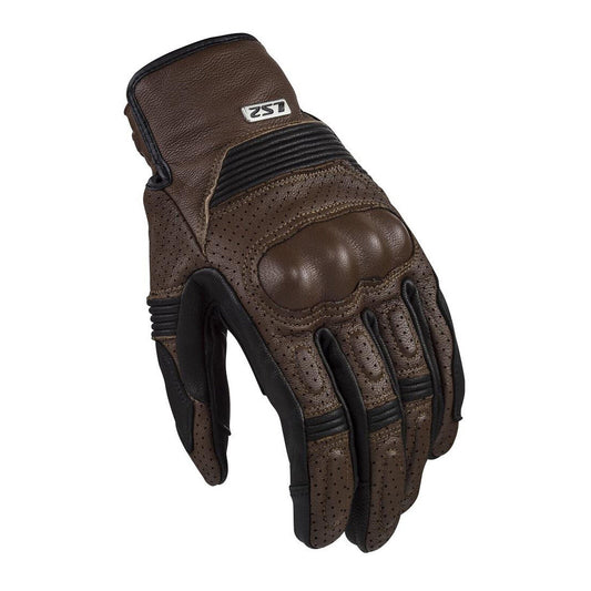 LS2 DUSTER MAN LEATHER GLOVES - BROWN