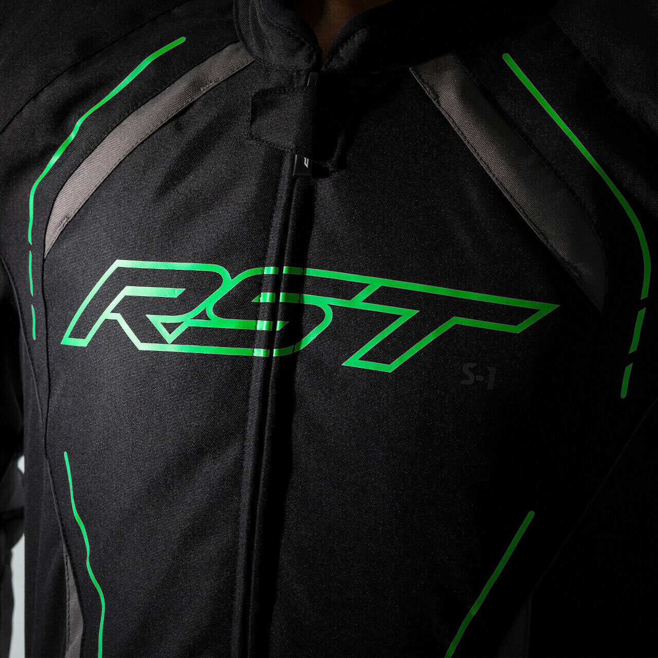 S1 CE MENS TEXTILE JACKET - NEON GREEN