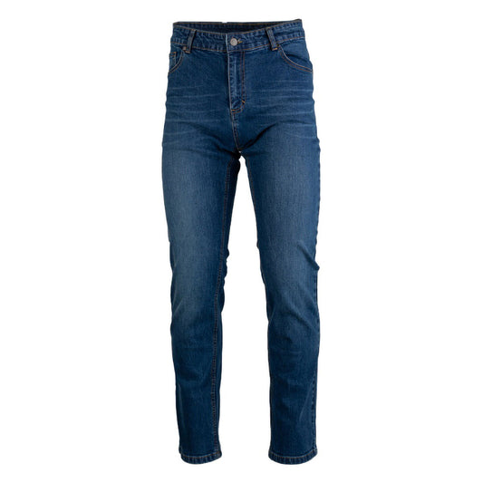 TAPERED FIT CASUAL MENS JEANS - MID WASH BLUE