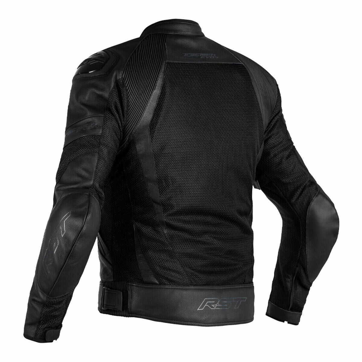TRACTECH EVO 4 LEATHER MESH CE MENS LEATHER JACKET - BLACK