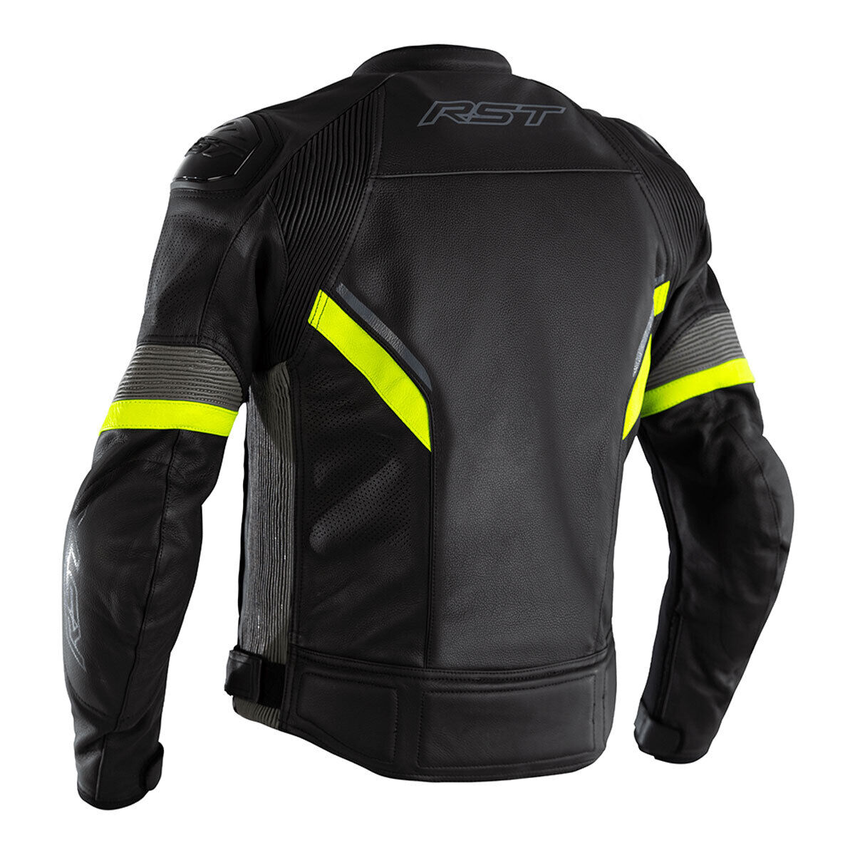 SABRE CE MENS LEATHER JACKET - FLO YELLOW