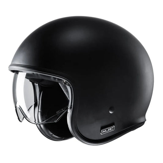 HJC V30 OPEN FACE RETRO HELMET WITH SUN VISOR - MATT BLACK