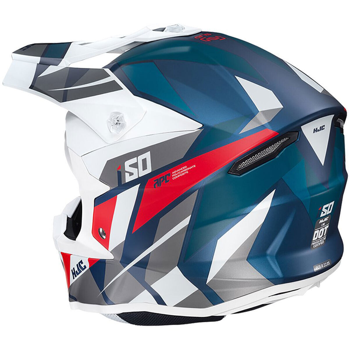 HJC I50 MOTOCROSS HELMET VANISH MC21SF -WHITE BLUE RED