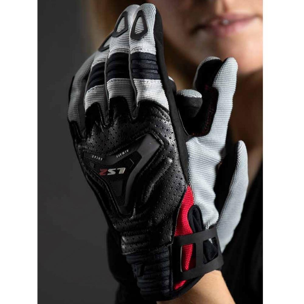 LS2 ALL TERRAIN MAN GLOVES BLACK GREY RED