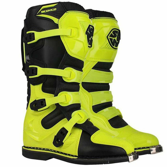 SCOYCO MOTORCROSS CE BOOTS MBM006 - BLACK / FLUO