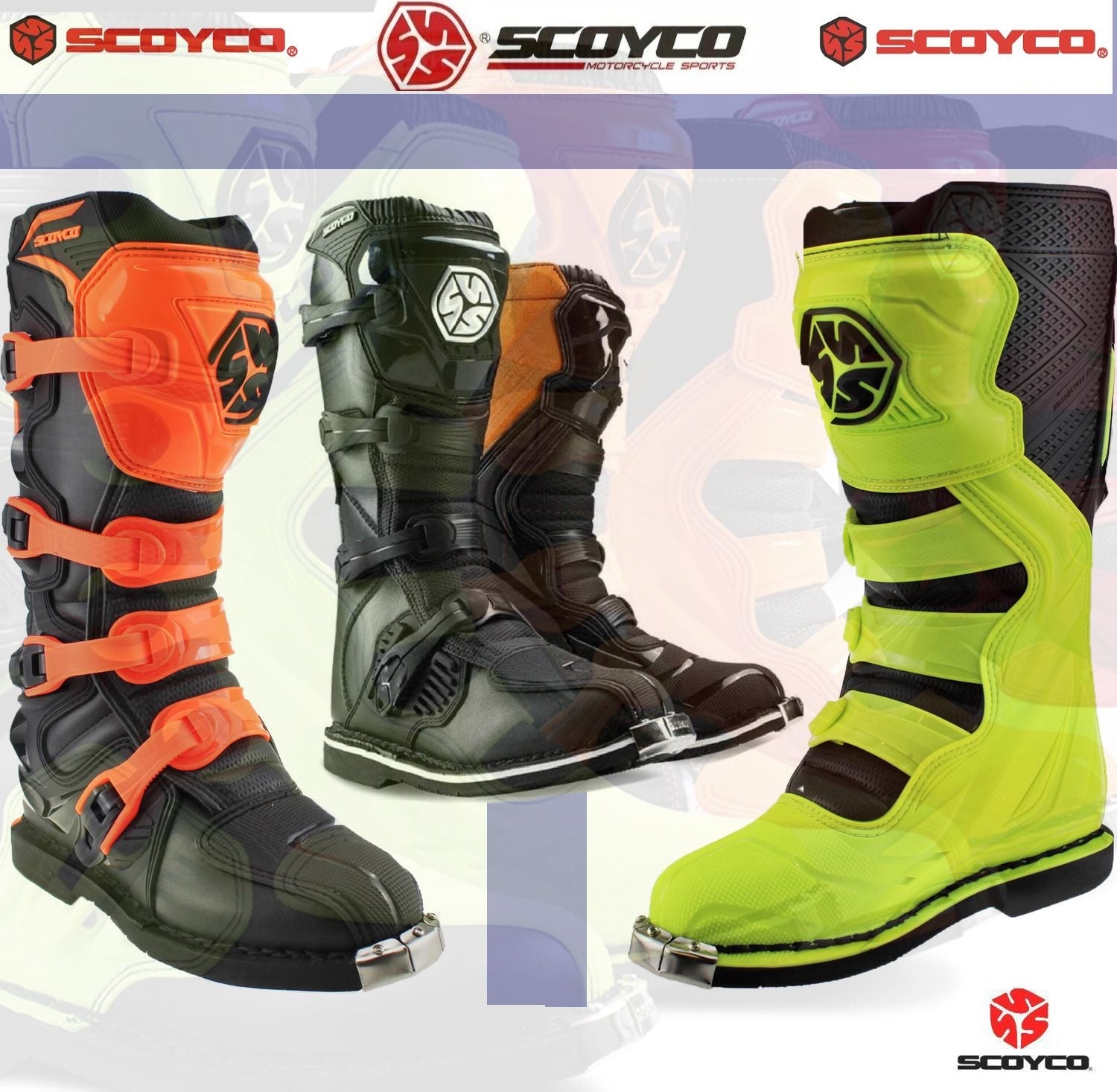 SCOYCO MOTORCROSS CE BOOTS MBM006 - ORANGE