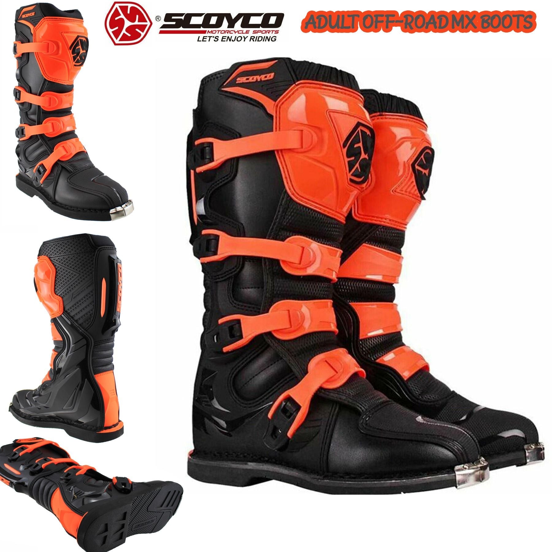 SCOYCO MOTORCROSS CE BOOTS MBM006 - ORANGE