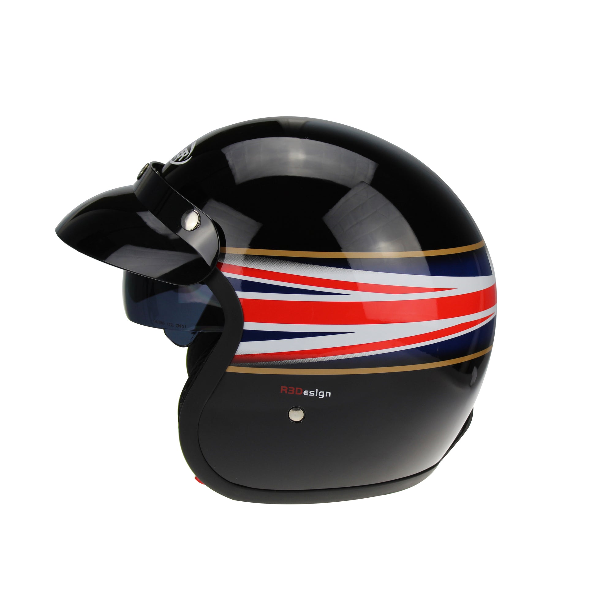 VIPER RSV06 OPEN FACE HELMET - BLACK - UNION JACK