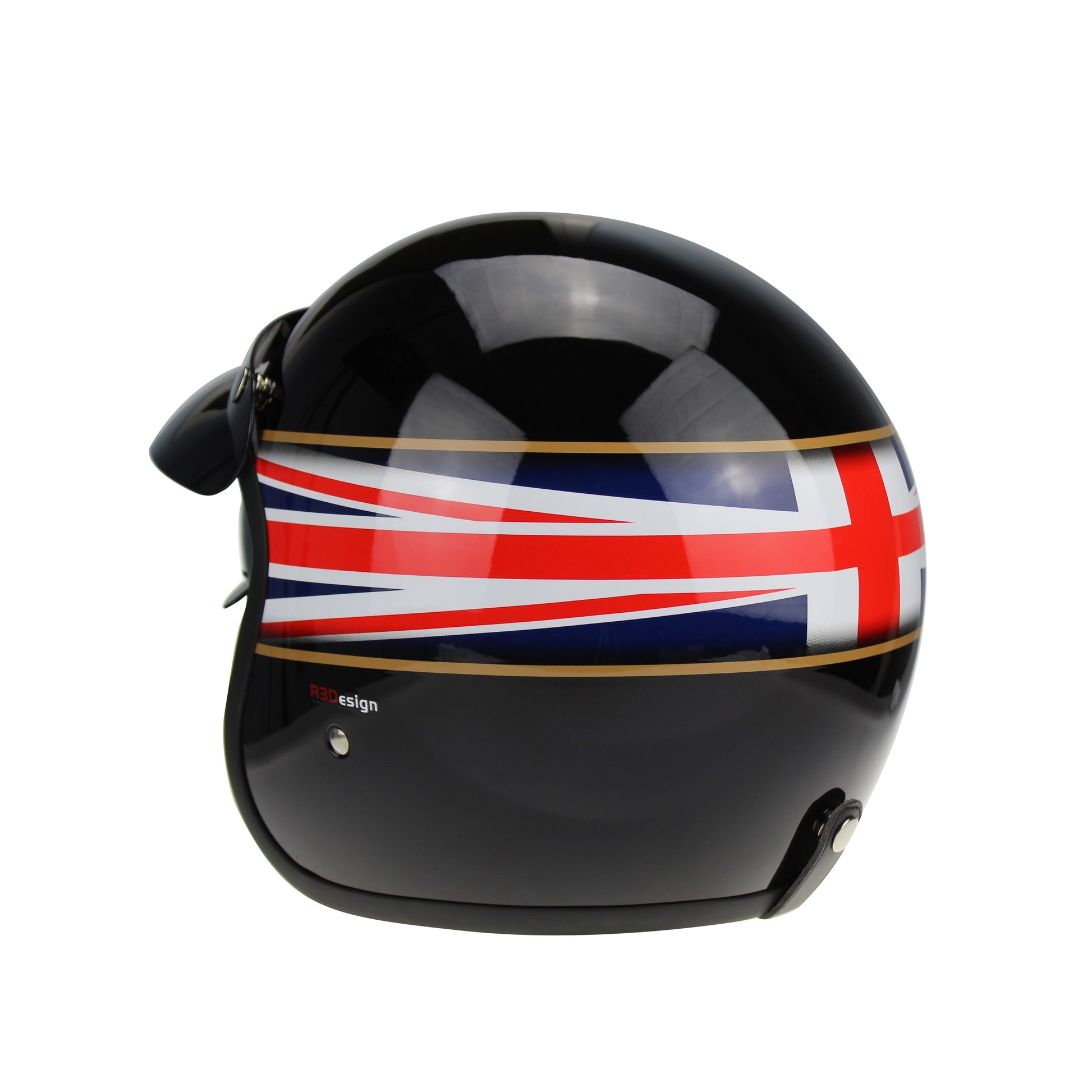 VIPER RSV06 OPEN FACE HELMET - BLACK - UNION JACK