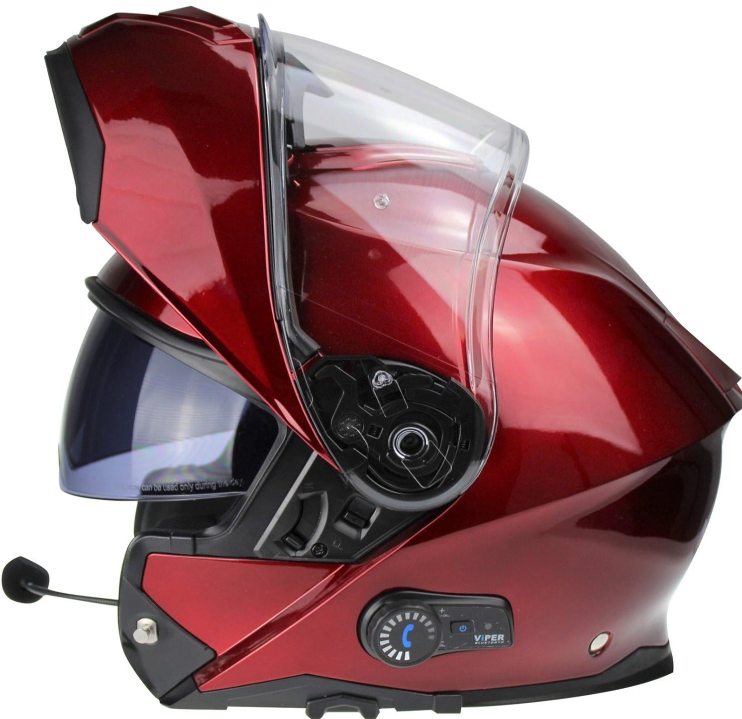 VIPER V191 FLIP-FRONT BLUETOOTH HELMET-BURGUNDY