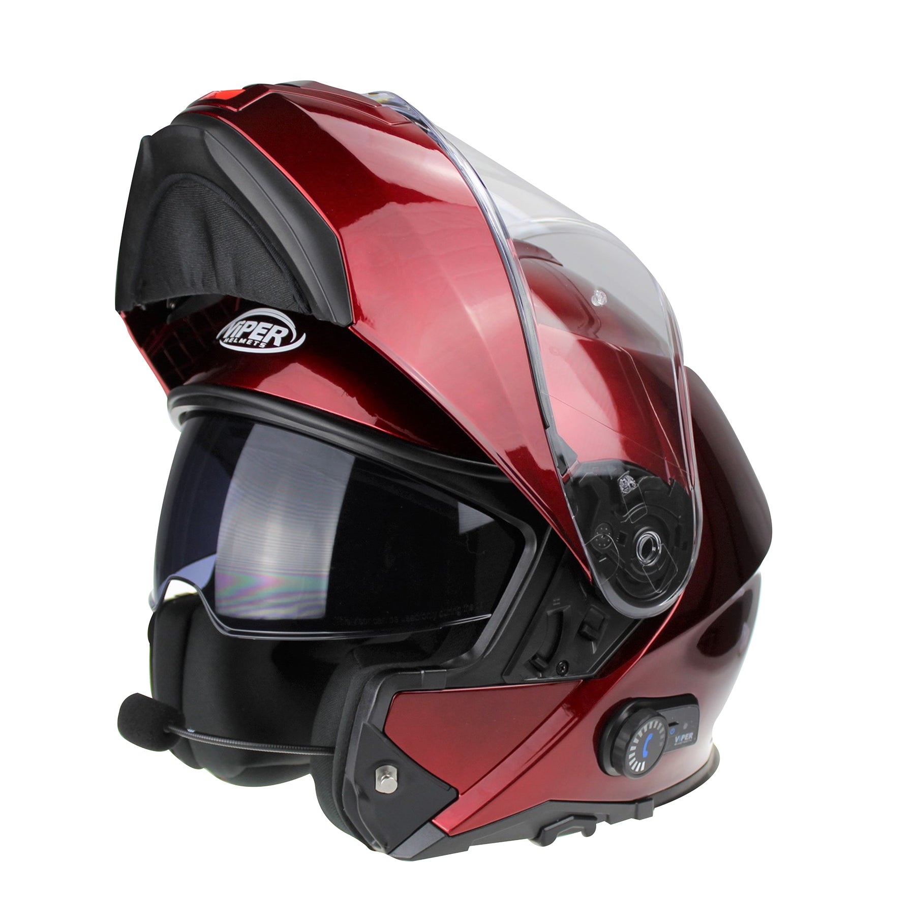 VIPER V191 FLIP-FRONT BLUETOOTH HELMET-BURGUNDY