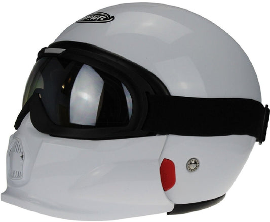 VIPER RS07 TROOPER JET HELMET & GOGGLE - WHITE