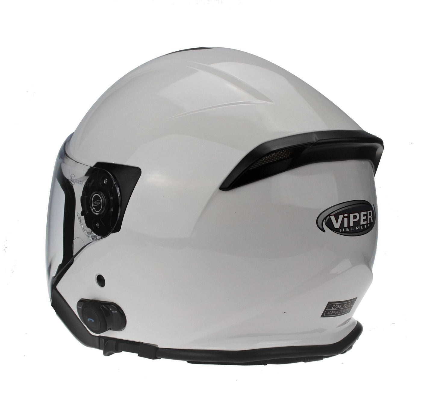 VIPER RSV10 OPEN FACE BLUETOOTH JET HELMET - WHITE