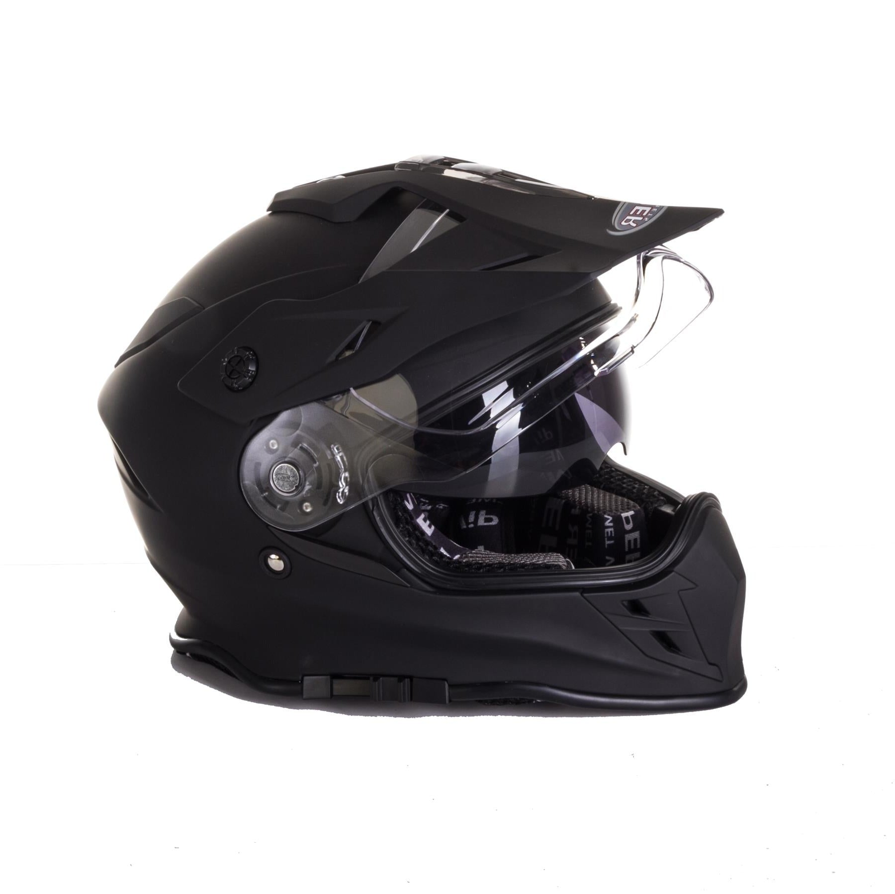 Dual sport motorcycle helmet clearance with bluetooth