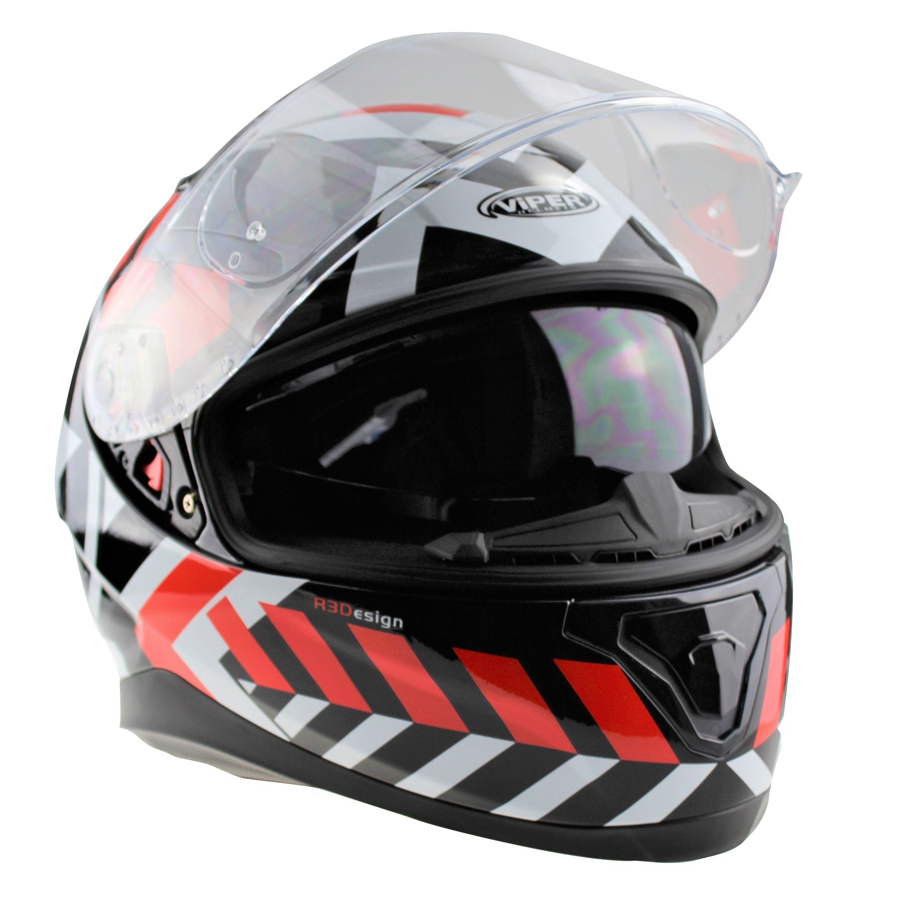 VIPER V95 FULL FACE RADAR HELMET, BLACK/RED