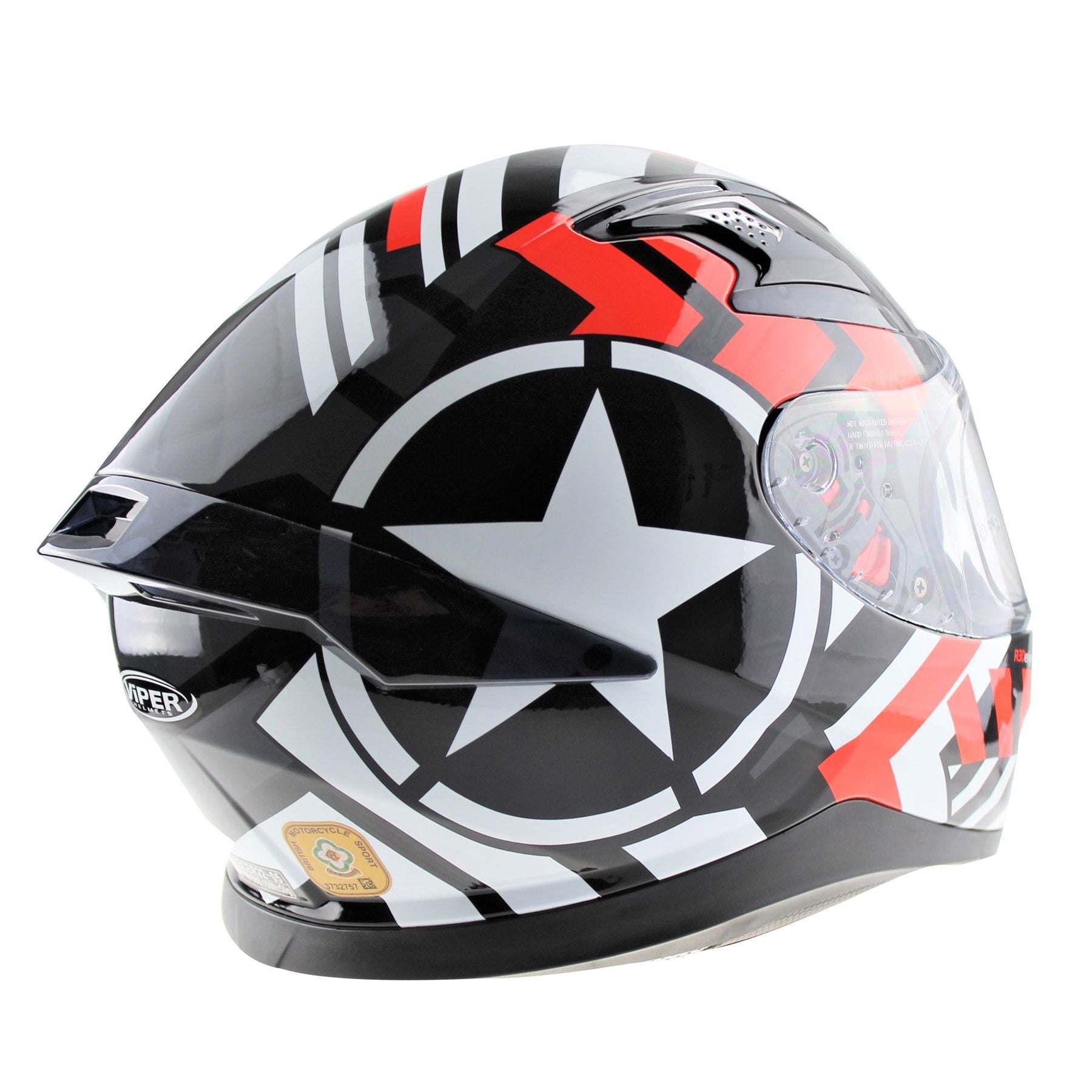 VIPER V95 FULL FACE RADAR HELMET, BLACK/RED