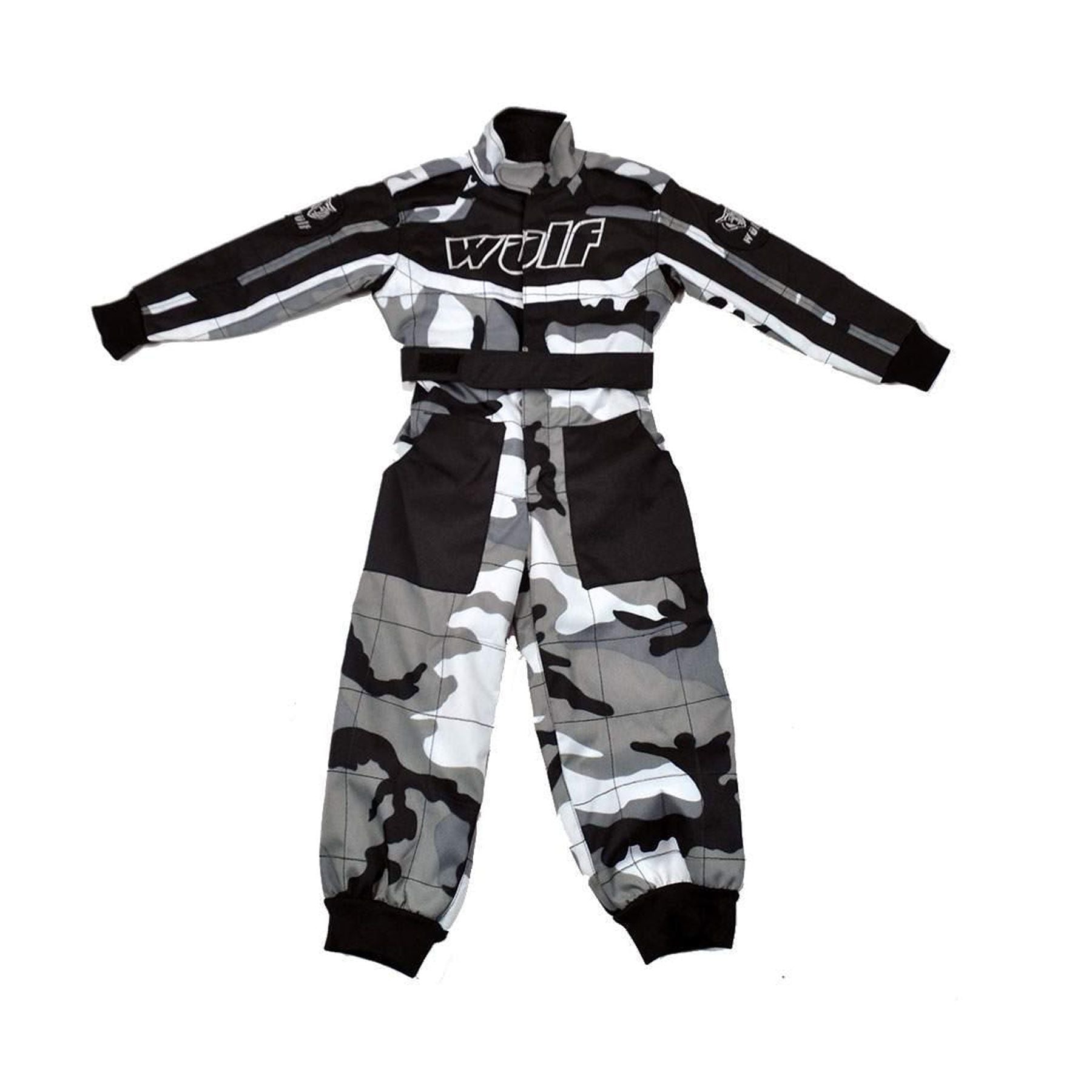 WULFSPORT KIDS MOTOCROSS KART SUIT - CAMO GREY