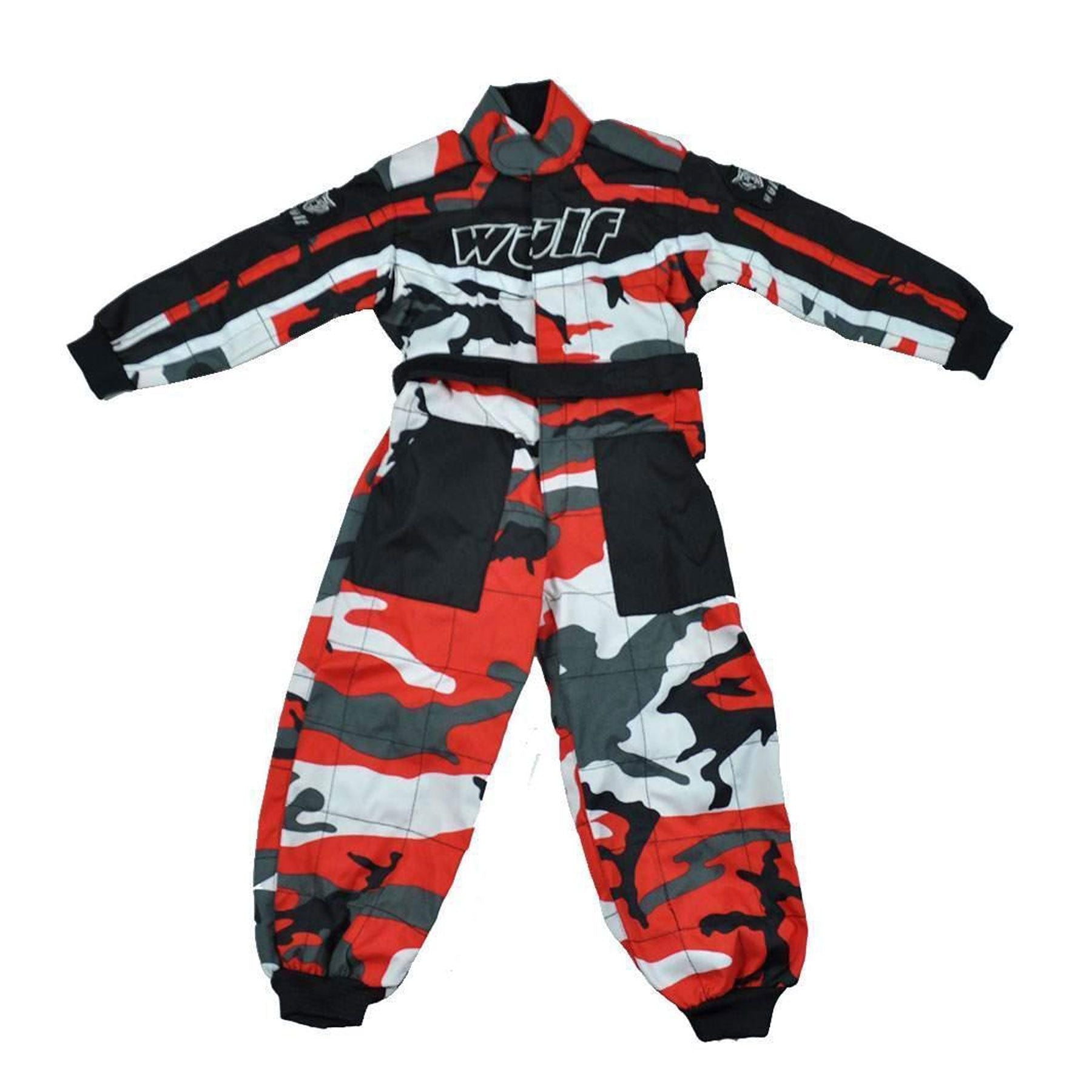 WULFSPORT KIDS MOTOCROSS KART SUIT - CAMO RED