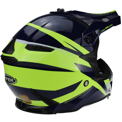 Viper Rsx221 Mx Motorbike Helmet Blue Fluo