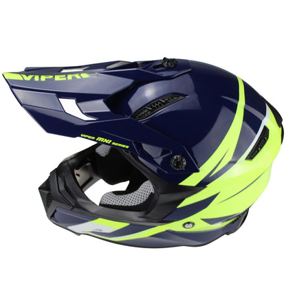 Viper Rsx221 Mx Motorbike Helmet Blue Fluo