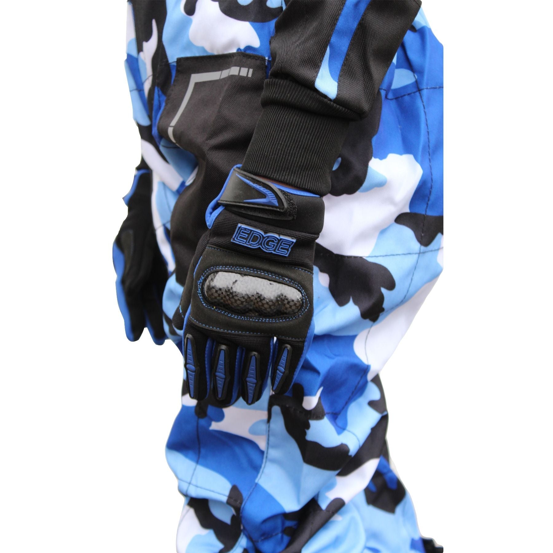 XTRM KIDS MOTOCROSS KART SUIT - CAMO BLUE