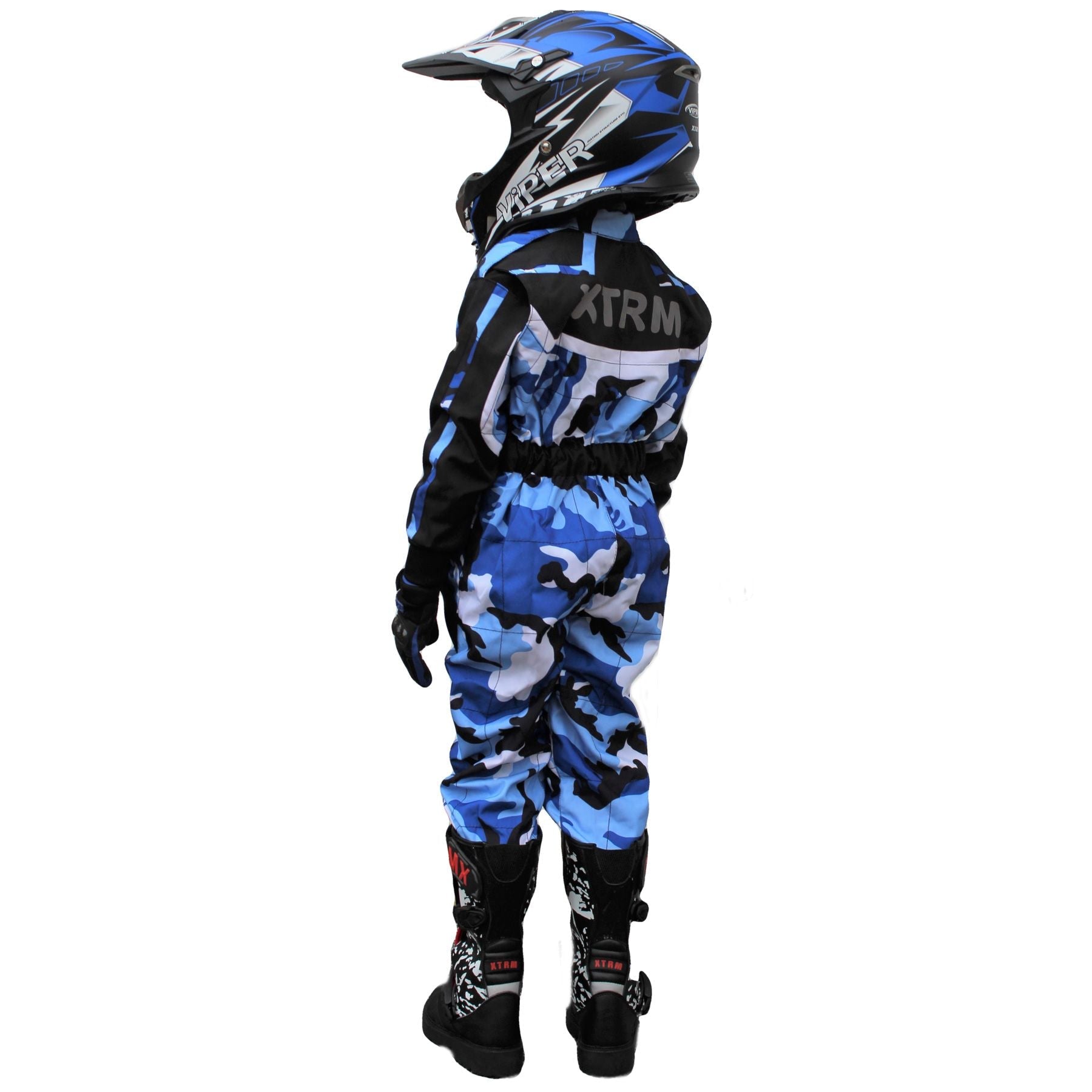 XTRM KIDS MOTOCROSS KART SUIT - CAMO BLUE
