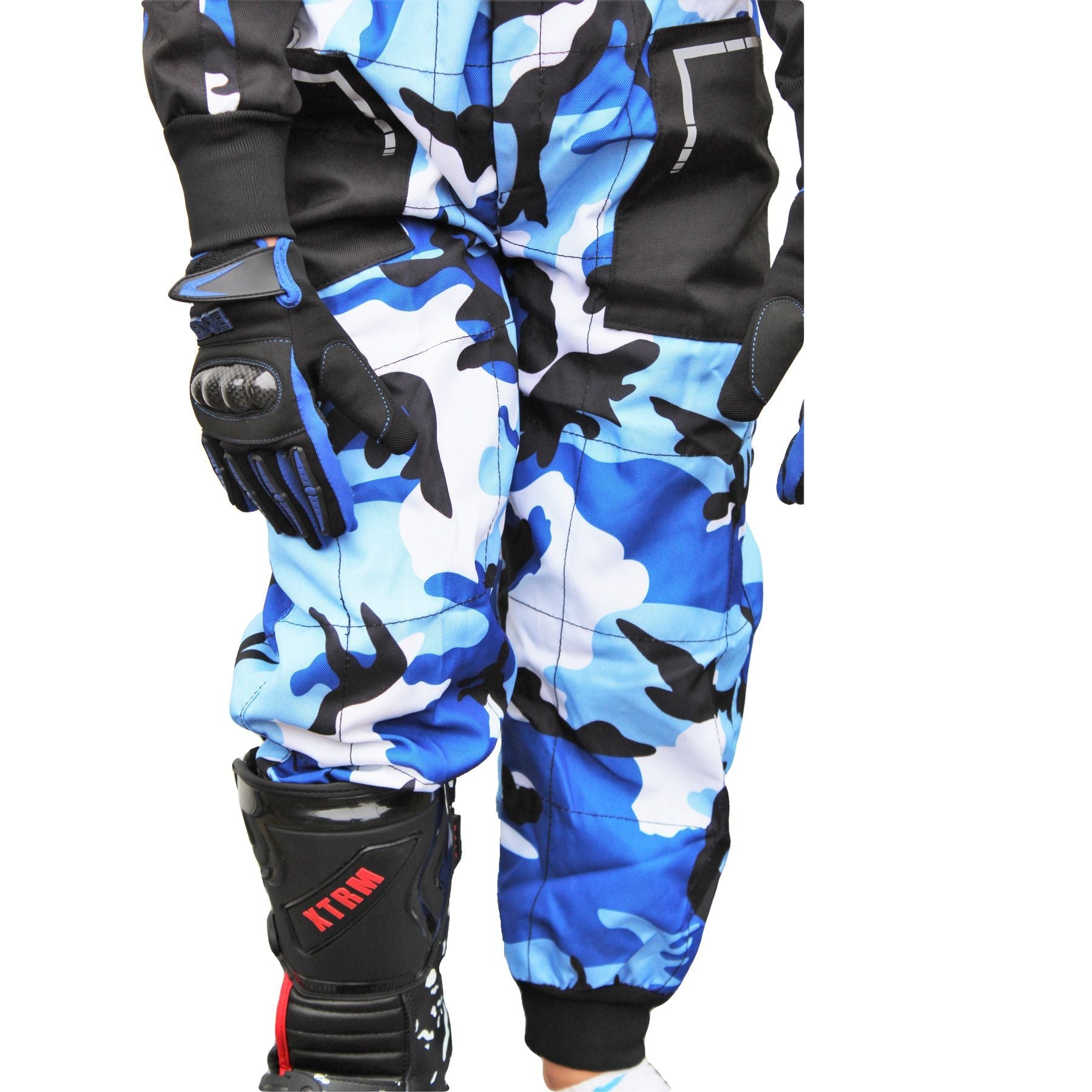 XTRM KIDS MOTOCROSS KART SUIT - CAMO BLUE